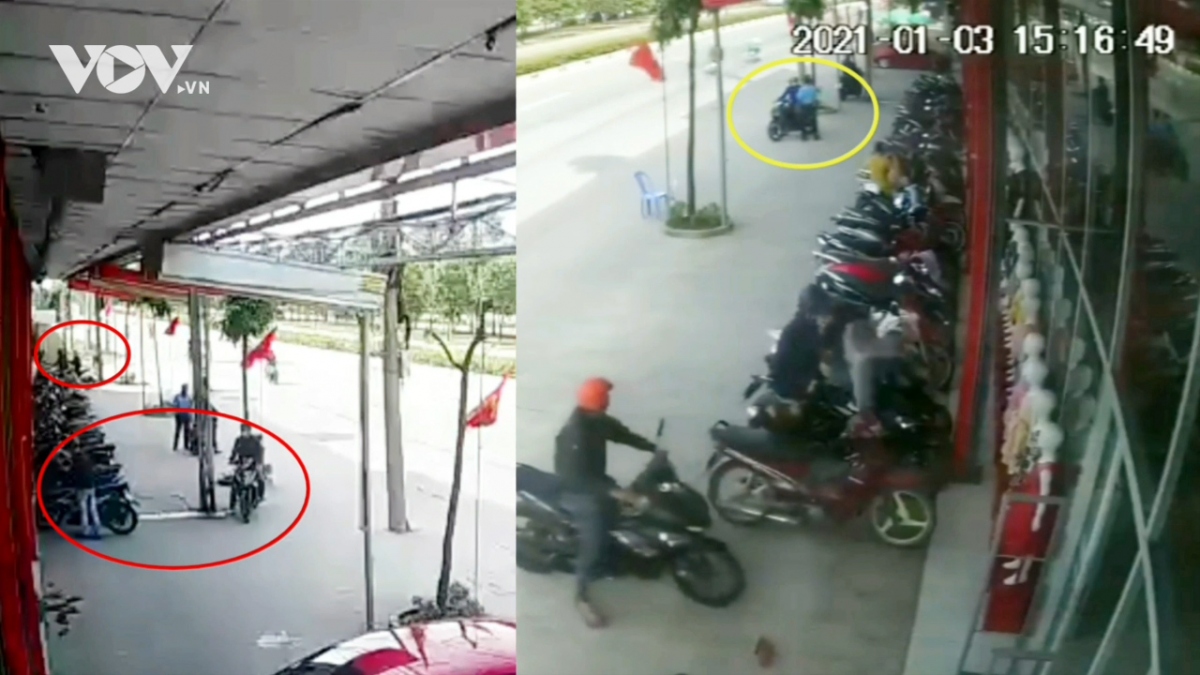 Dàn cảnh lừa bảo vệ để cướp xe máy tại cửa hàng